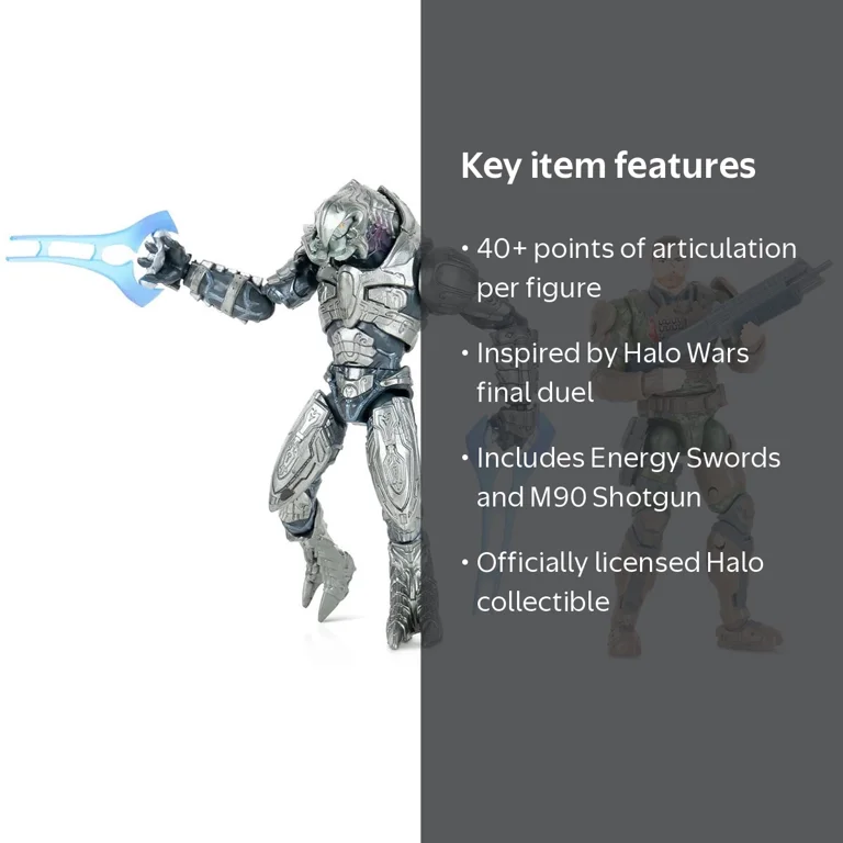 Jazwares, Halo figure set, Arbiter Ripa Moramee vs. Sergeant Forge Jazwares, Halo figure set, Arbiter Ripa Moramee vs. Sergeant Forge