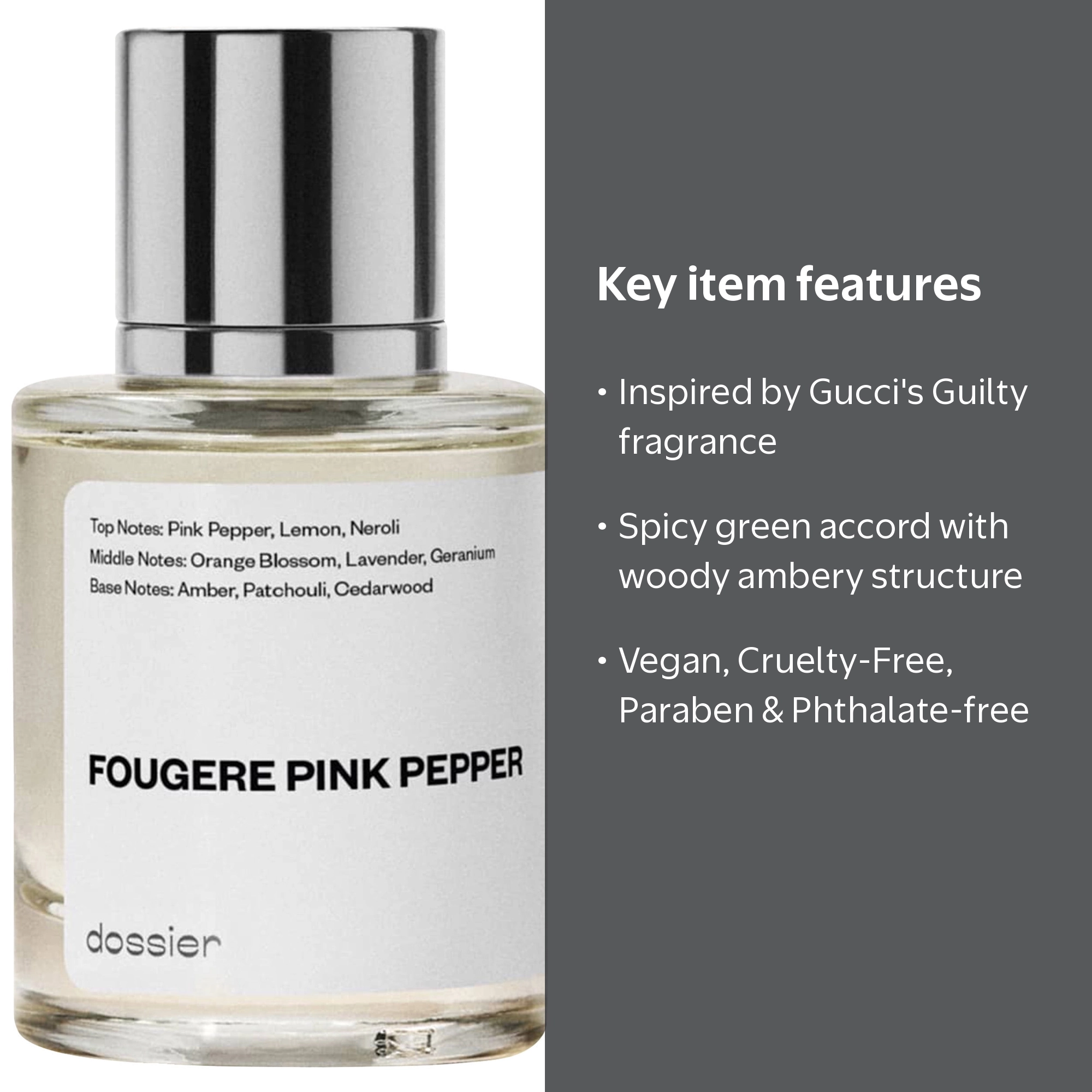 Dossier Fougere Pink Pepper Eau De Parfum, Inspired by Gucci's
