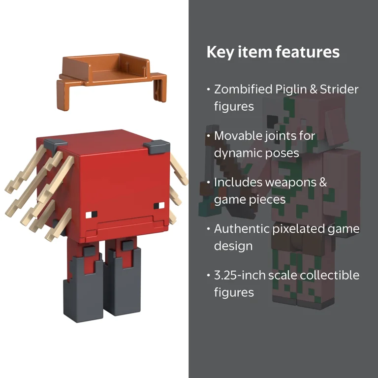 Minecraft Action Figures & Accessories 2-Pack, Zombified Piglin
