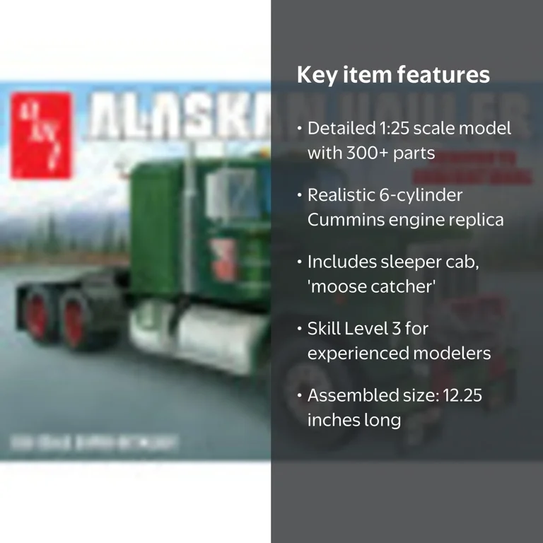 AMT: 1:25 Scale Model Kit - Alaskan Hauler Kenworth Tractor - 300+