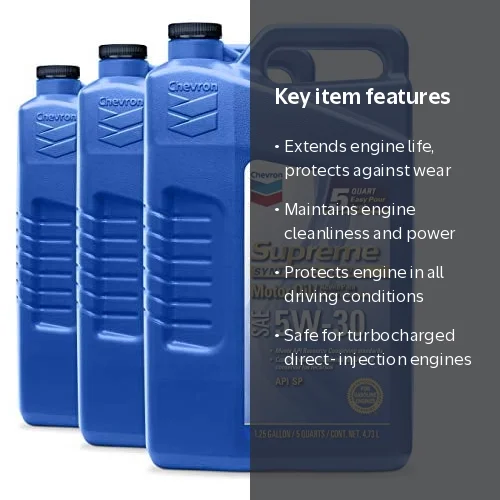 Chevron Supreme Synthetic Blend Motor Oil 5W-30, 5 Quart Case (3