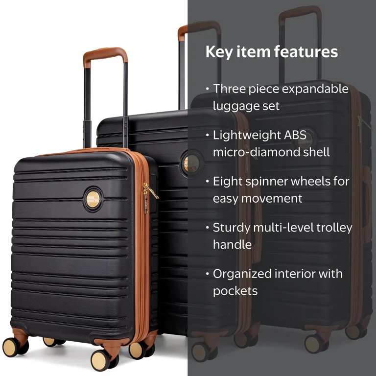 Miami CarryOn Brickell Lightweight 3 Piece Expandable Spinner