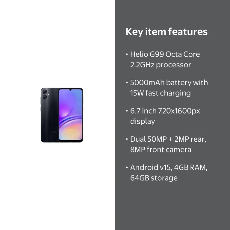 Samsung Galaxy A07 (4GB RAM + 64GB Memory) Black - Walmart.com