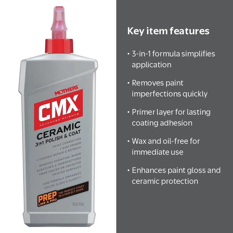 Mothers, Ceramic 3-in-1 Polish & Coat, 01716, 16oz - Walmart.com