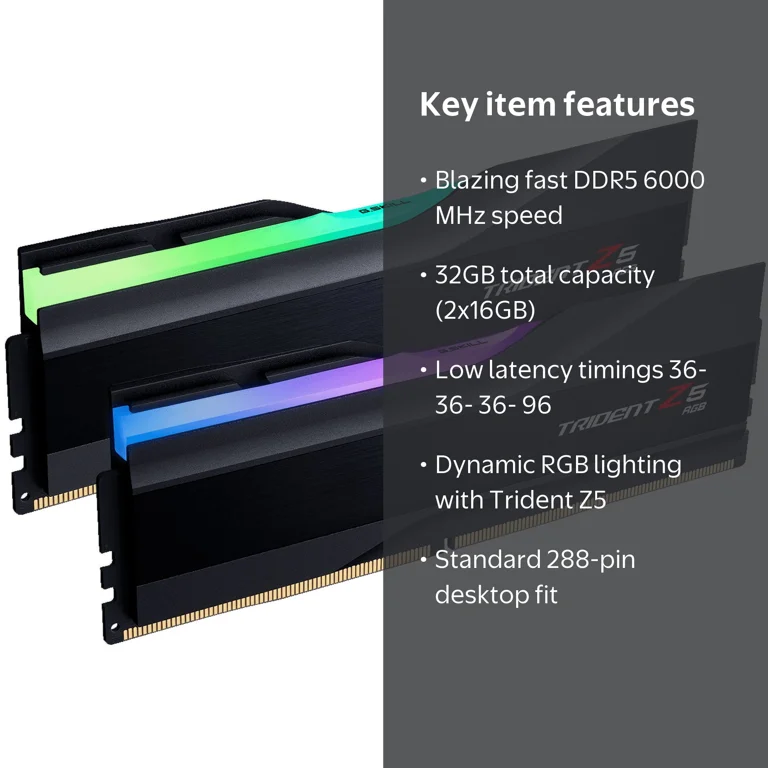 g.skill, Trident Z5 RGB Series 32GB DDR5 6000 Desktop Memory