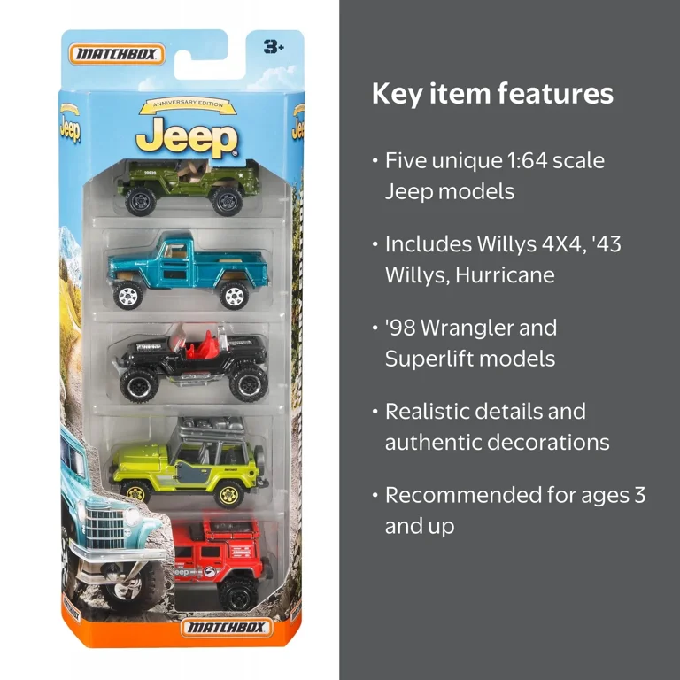Matchbox Jeep 75th Anniversary 5-Pack - Walmart.com