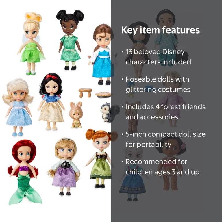 Disney Animators' Collection: 13 Princess Mini Doll & 4 Forest