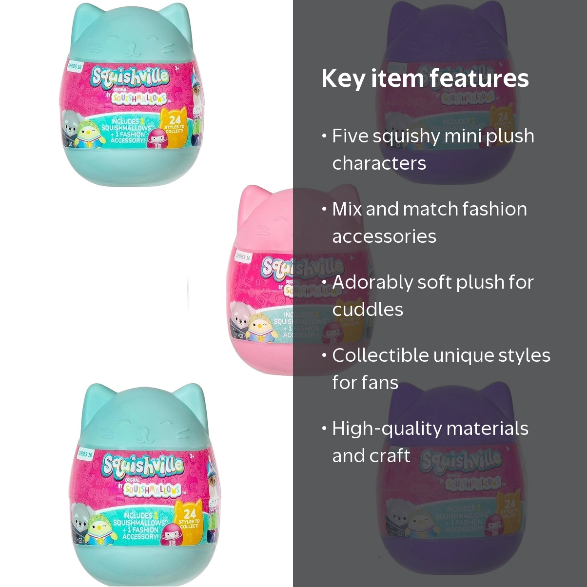 Squishmallows Squishville Series 10 Mini Mystery Plush 5 Pack