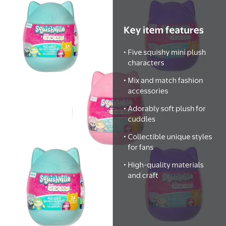 Squishmallows Squishville Series 10 Mini Mystery Plush 5 Pack