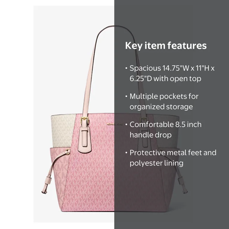 Michael Kors Women's Voyager Large Color-Block Signature Logo Tote