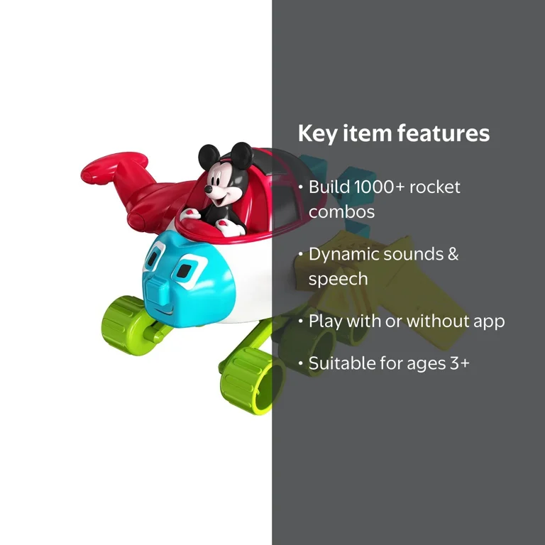 Disney Mickey Mouse Imagicademy Rocket Builder Playset for Kids