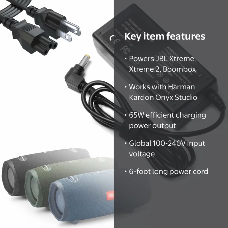 Zmoon 19V AC DC Adapter Charger, Compatible with JBL Xtreme