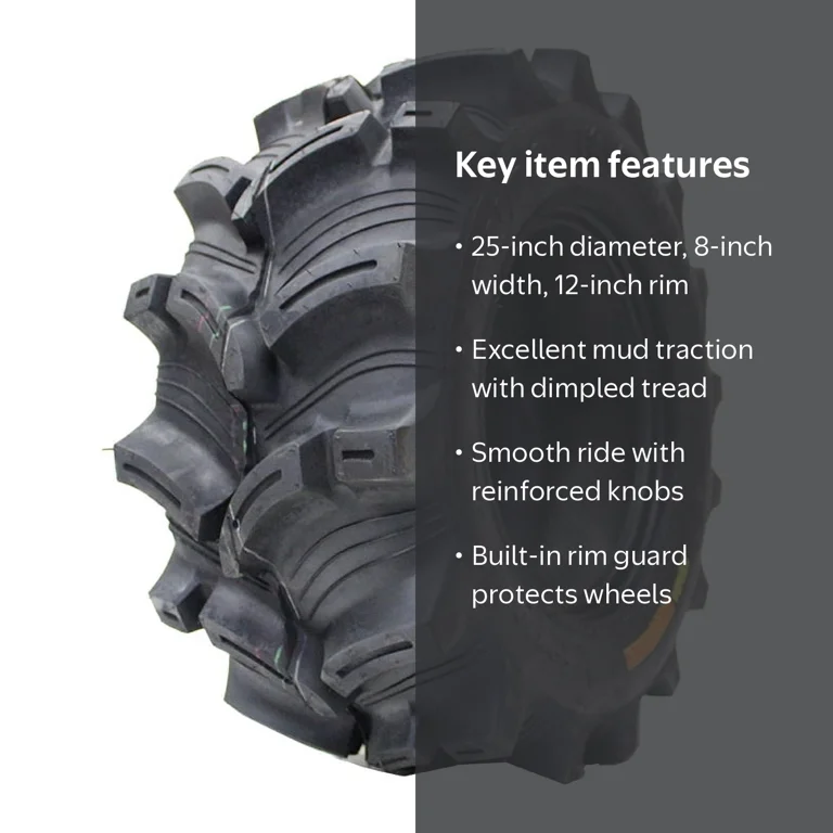 Kenda Executioner Universal ATV Tire, 25/8.00-12, 25812, 6 Ply