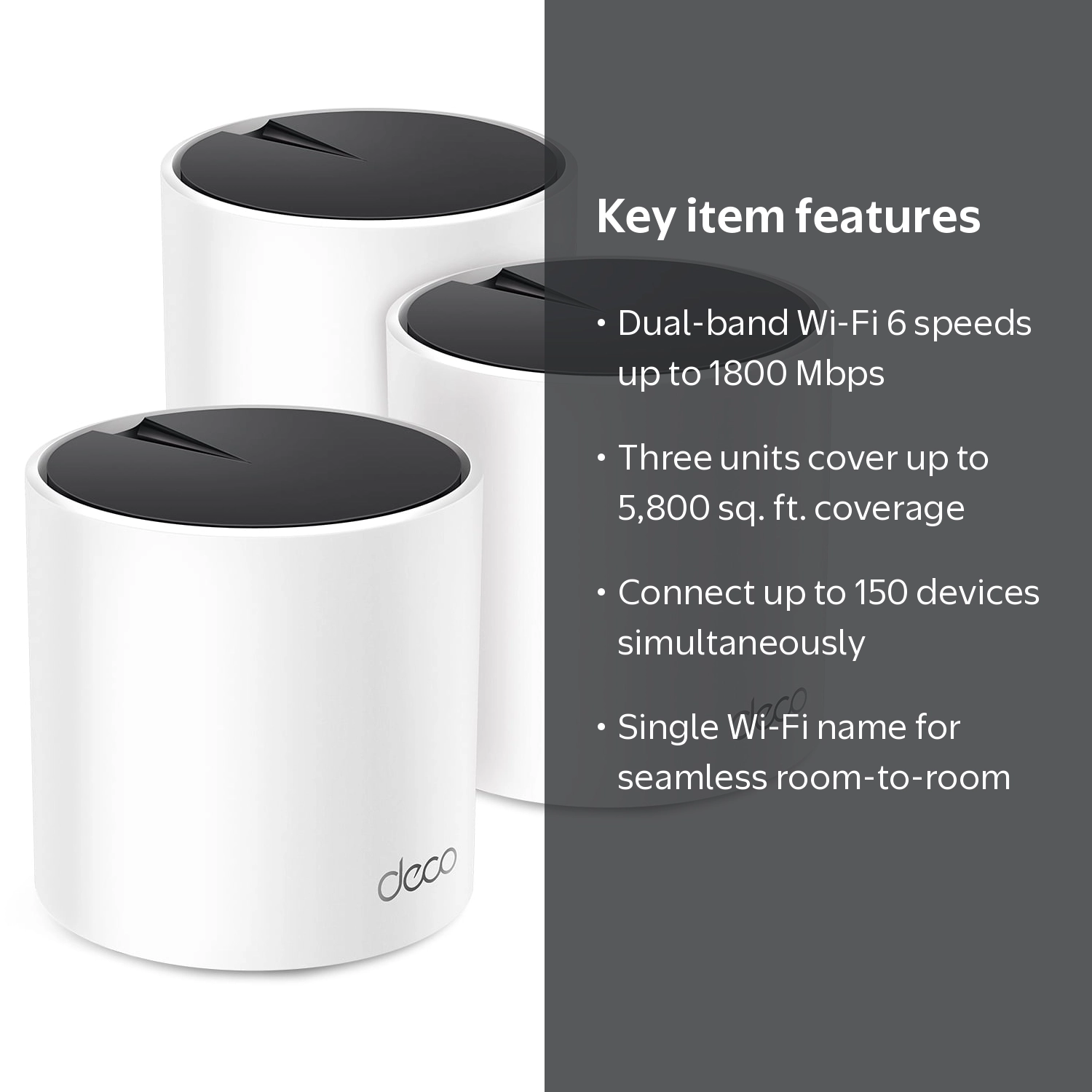 TP-Link Deco X25 AX1800 Wi-Fi 6 Mesh 3pk, Indoor Coverage 5,800 sq