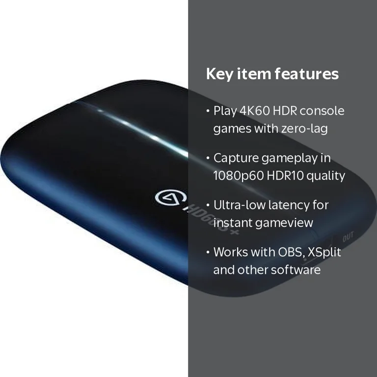 Elgato HD60 S+ Capture Card - 1080p60 HDR10, 4K60, PS5, PS4, Xbox