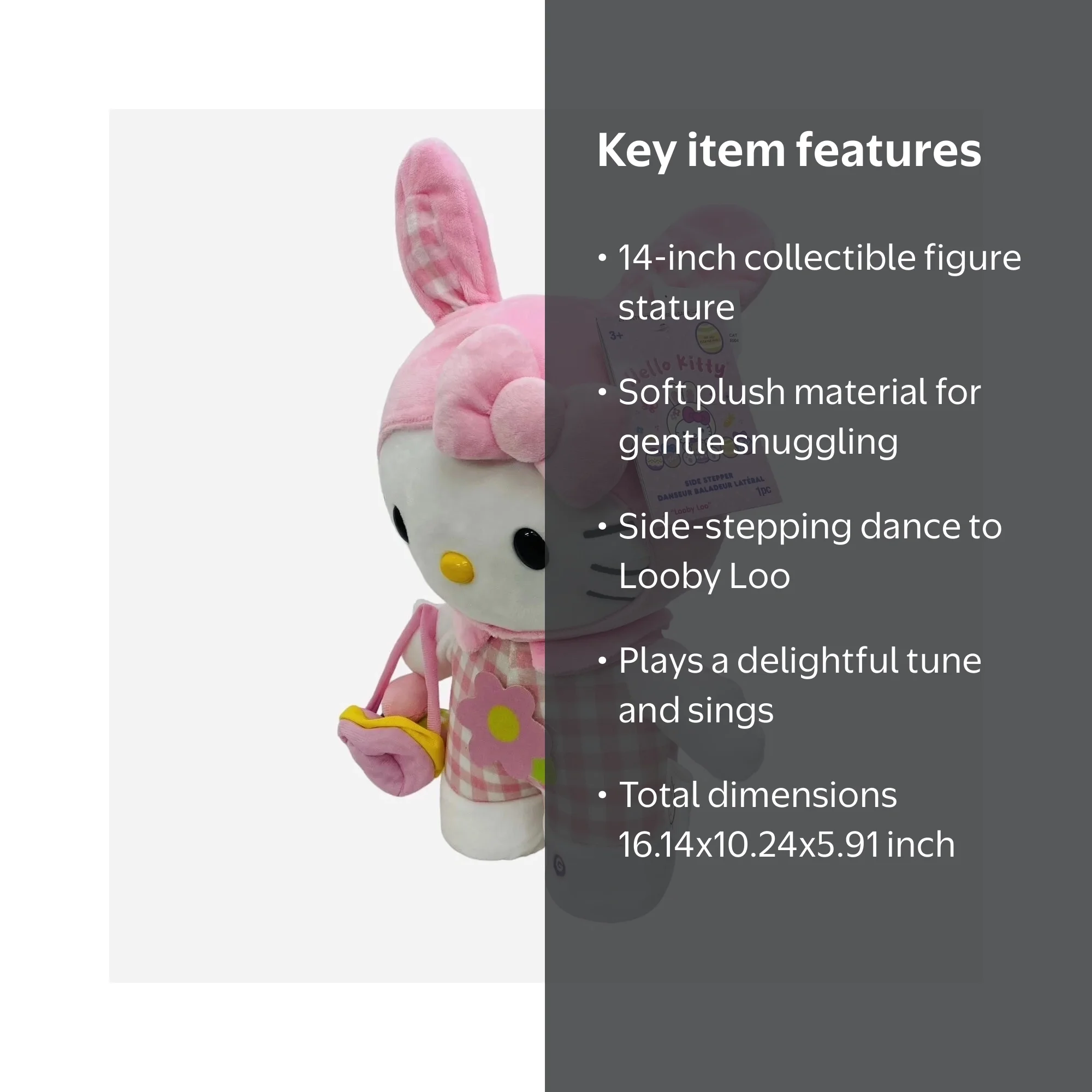 NEW Hello Kitty Easter Bunny Animated Musical Dancing Side Stepper