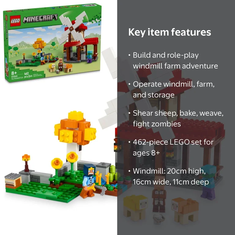 LEGO, Minecraft The Windmill Farm Video Game Toy, 21262, 462