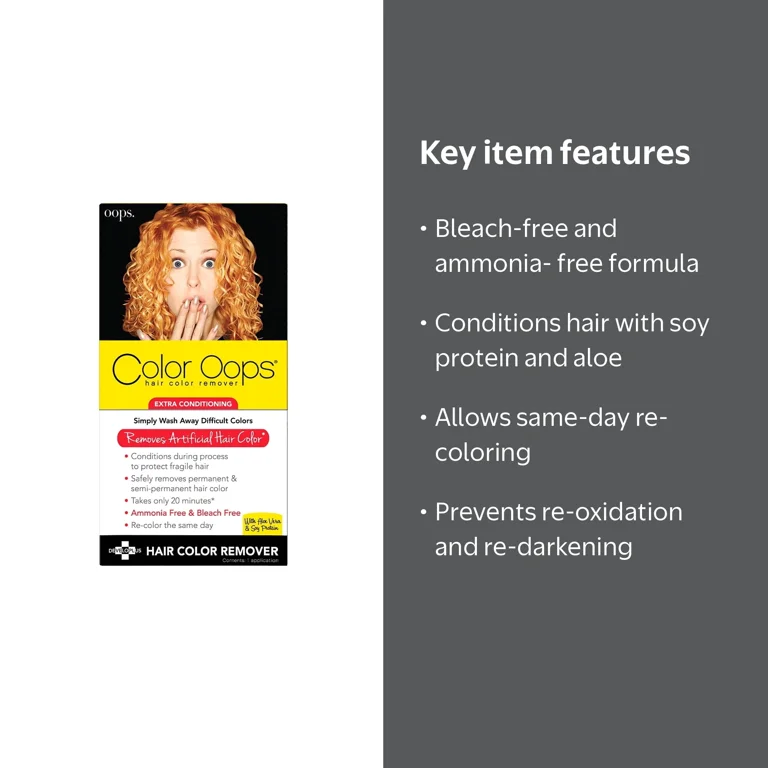 Color Oops Extra Conditioning Hair Color Remover, Bleach Free Dye
