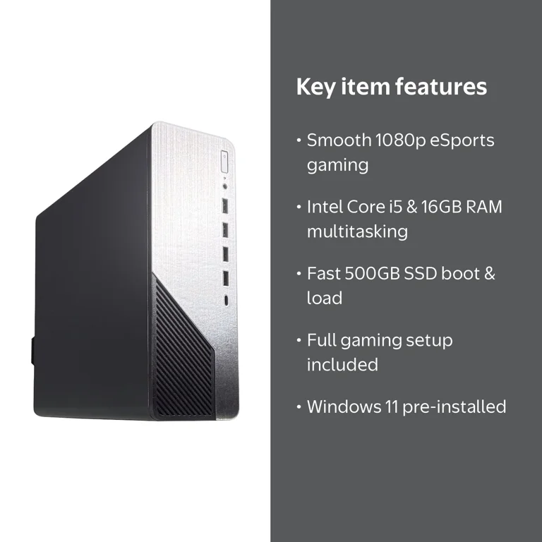 Dell RGB Gaming Desktop, Intel Core i5, 16GB RAM, 500GB SSD
