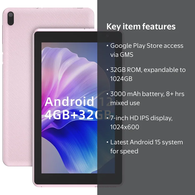 COOPERS Androidタブレット 7インチ 7 inch Android 12 Tablet, 4GB RAM 32GB ROM, WiFi, YouTube