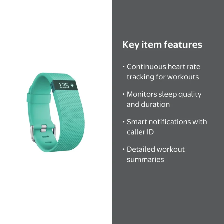 Fitbit Charge HR Wireless Activity Wristband, Large, Continuous