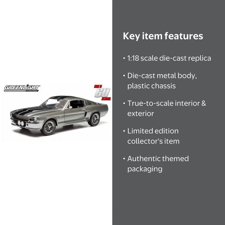 GreenLight Collectibles 1:18 Diecast 1967 Ford Mustang Eleanor