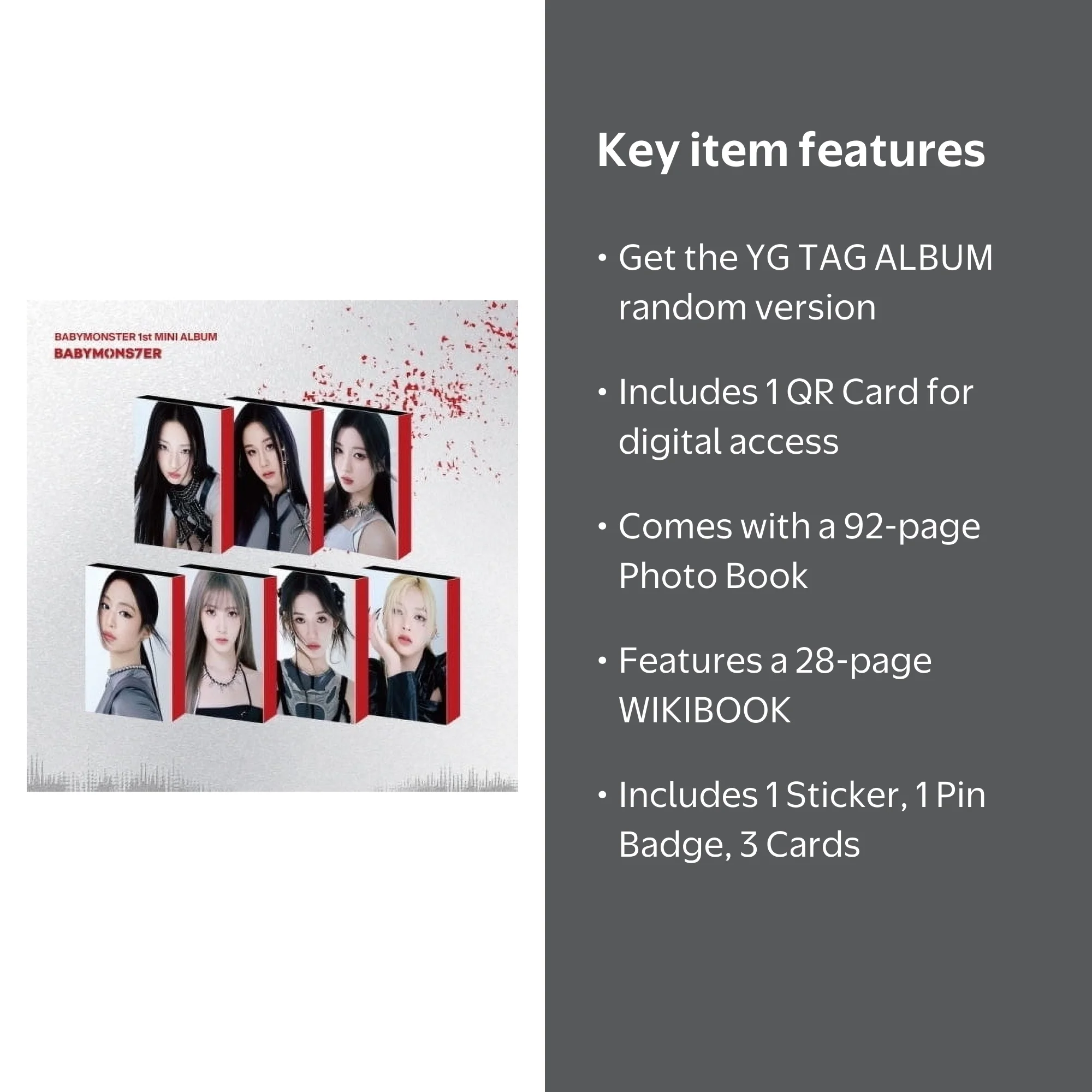 BABYMONSTER - BABYMONS7ER 1st Mini KPop Album, YG TAG ALBUM