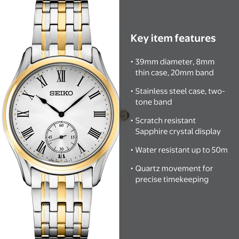 NWT Seiko Quartz White Dial Two-tone Men\'s Watch Seiko Quartz White Dial Two-tone Men main image 4