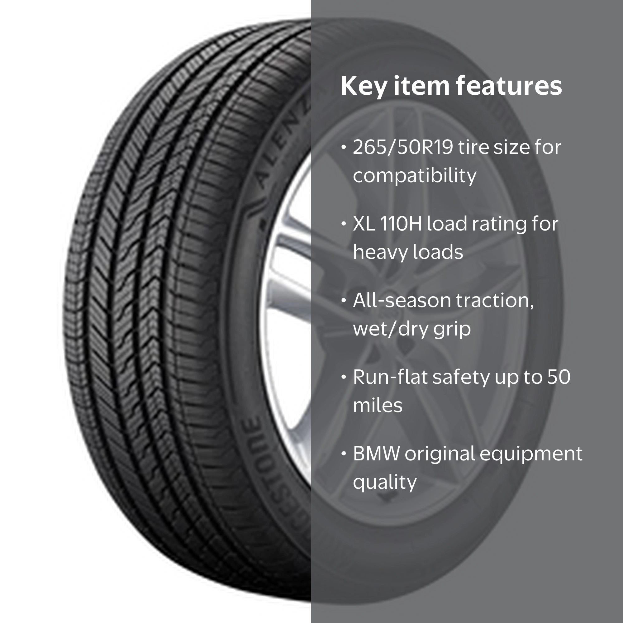 Bridgestone Alenza Sport A/S 265/50R19 110H XL All-Season Run-Flat