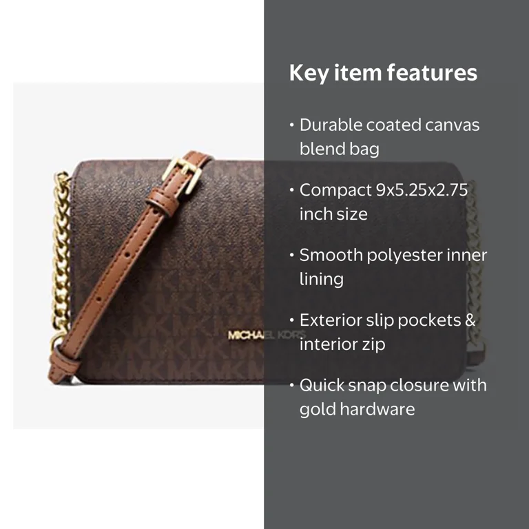 Michael Kors Women's Jet Set Medium Signature Logo Crossbody Bag
