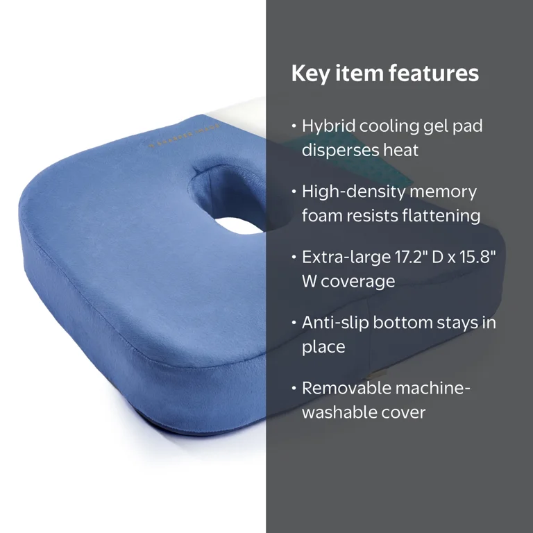 Sharper Image® Coccyx Seat Cushion, Cooling Gel Memory Foam, Extra