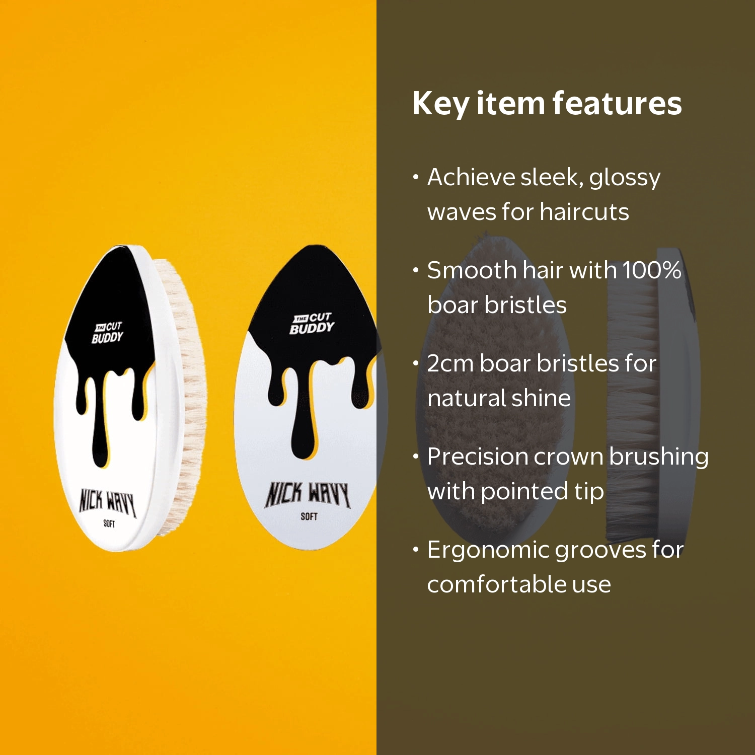 The Cut Buddy Nick Wavy Collection - Soft Bristle Waves Brush