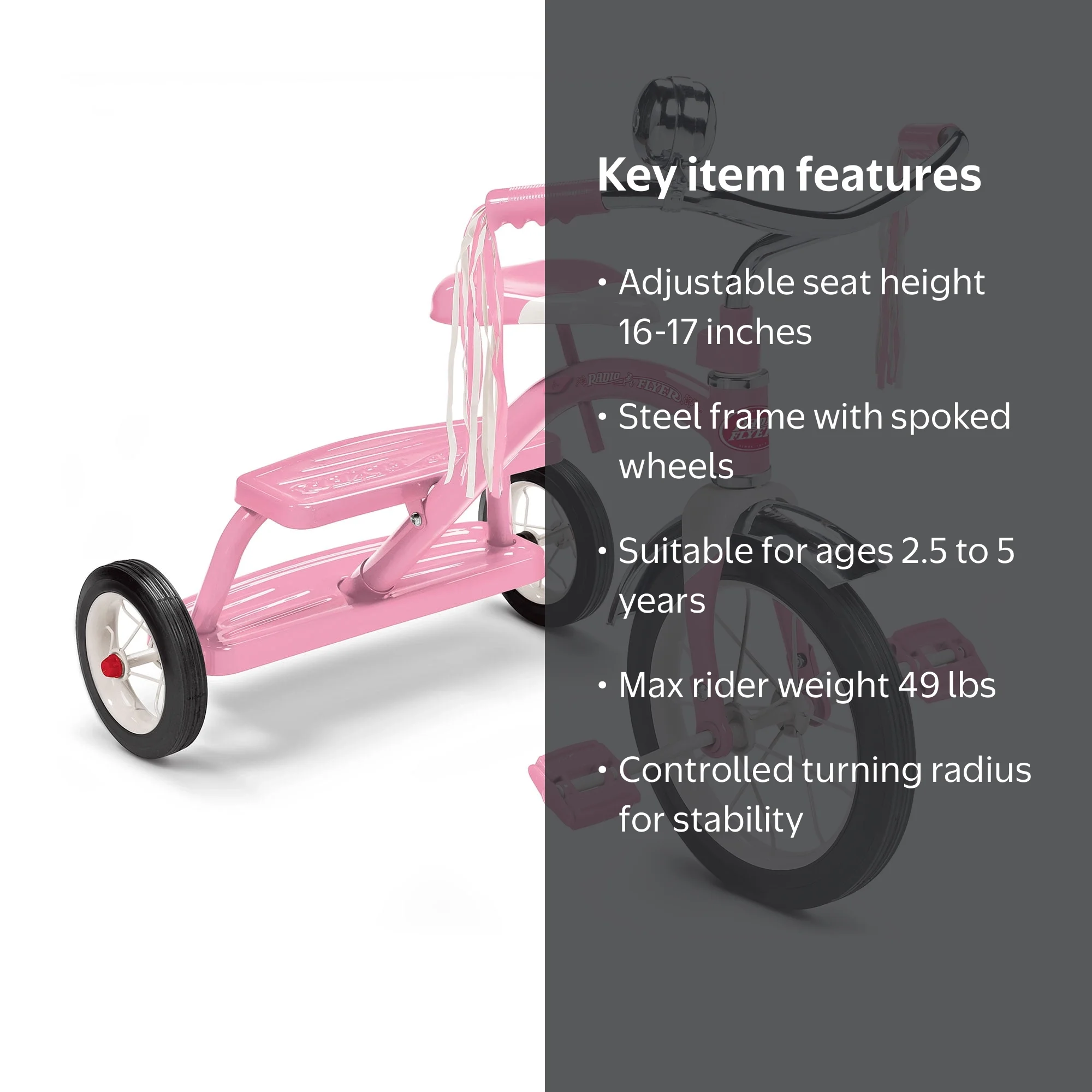 赤十字　RED CROSS ビンテージ 大型ディスプレイライト ペンギン Radio Flyer, Classic Pink Dual Deck Tricycle, 12