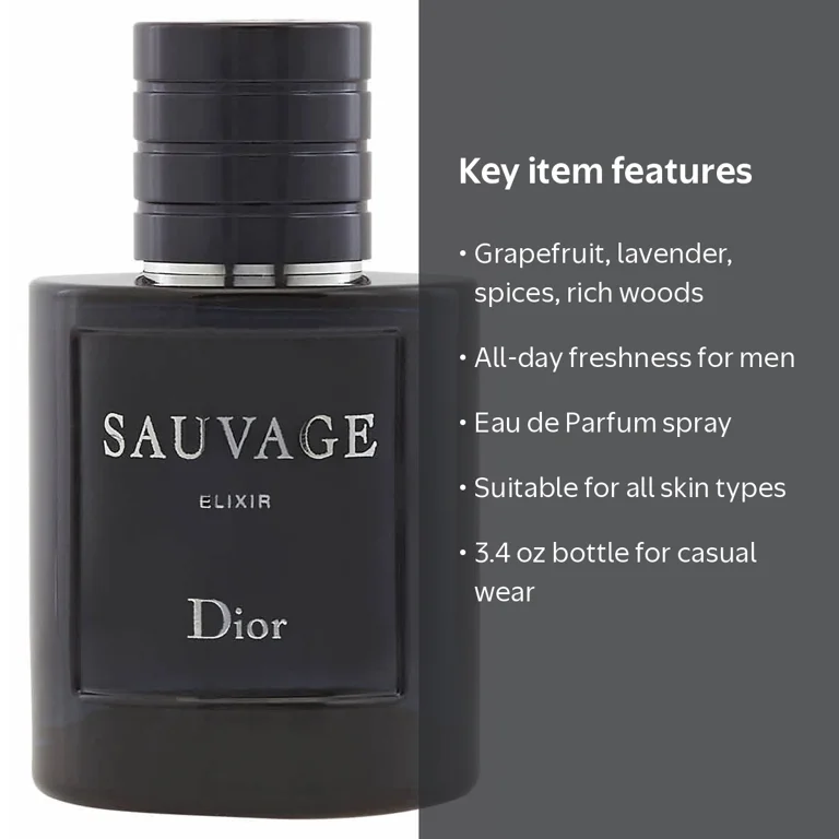 Dior, Perfume, Sauvage Elixir, Men's EDP Spray, 3.4 oz - Walmart.com