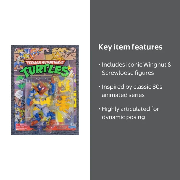 TMNT Wingnut & Screwloose Cartoon TV Character Toy Collectible
