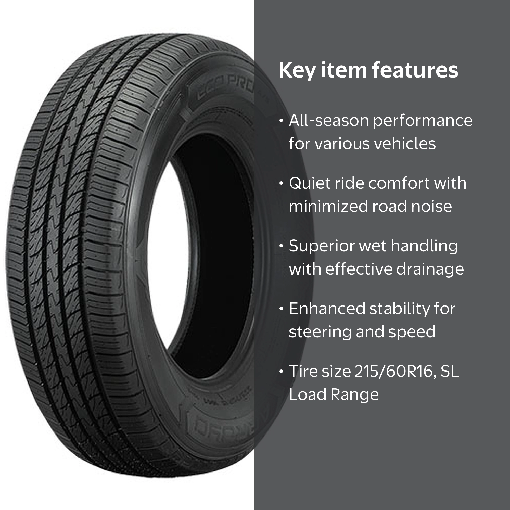 T2577[送料無料]AUTO GREEN SMART 215/60R16 Arroyo Eco Pro A/S 215/60R16 95V All-Season Passenger Tire, 50K