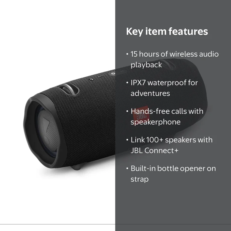 JBL, Xtreme 2 Bluetooth Speaker, Open Box, Black Waterproof