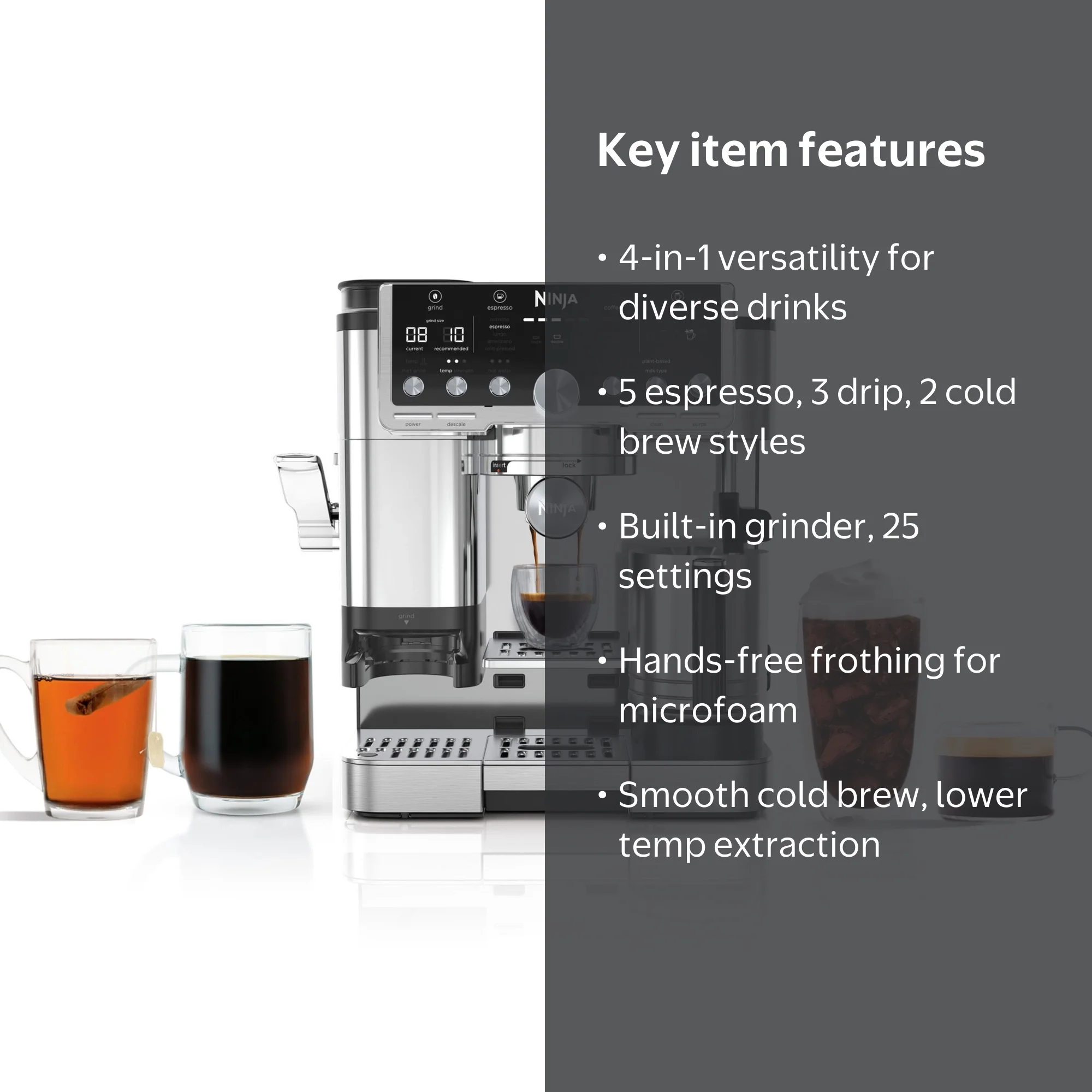 Ninja Luxe Caf√© Pro Espresso & Drip Coffee Maker, ES701, 4-in-1