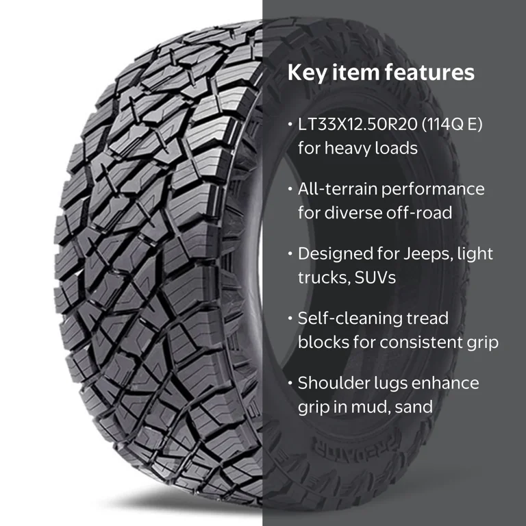  Predator エリート Predator New Mutant X-AT All-Terrain Light Truck Tire, Size