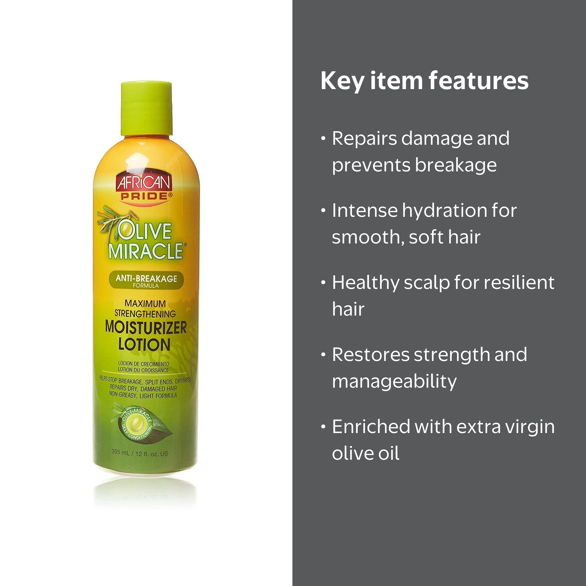 African Pride Olive Miracle Moisturizer Care, Anti-Breakage