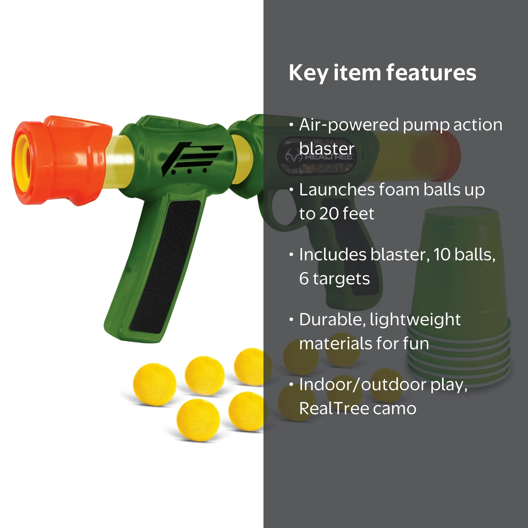 RealTree: Foam Blaster Set - NKOK, Pump Action Launches Foam Balls