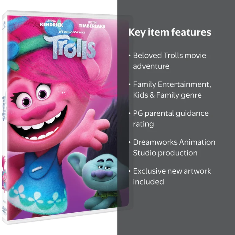 SDS Trolls 2018 DVD Animation Adventure Comedy PG - Walmart.com