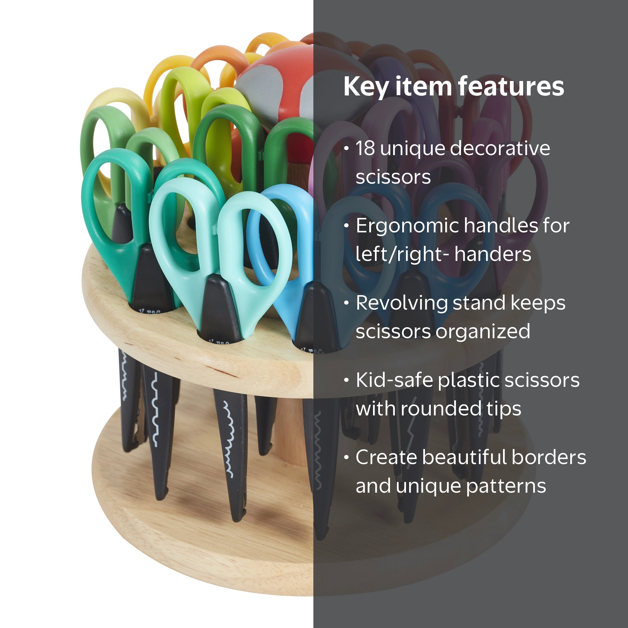 希少 未使用 Kraft Edgers 24本セット 回転式ウッドスタンド付き ECR4Kids Kraft Edgers with Rotating Hardwood Rack, Decorative