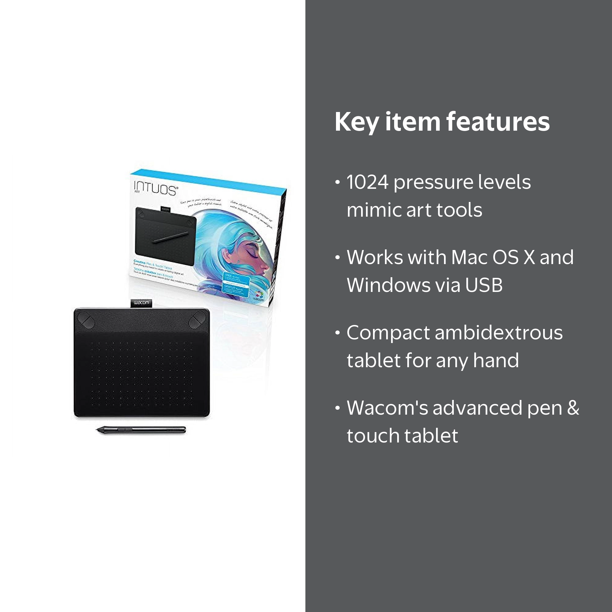Wacom Intuos ART Pen & Touch Tablet, Various Colors & Sizes