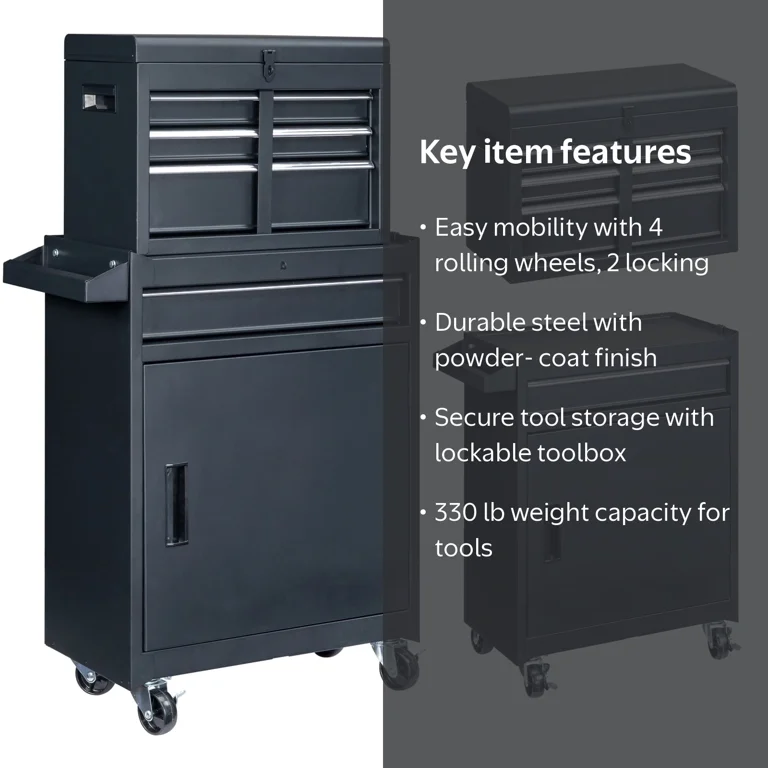 K□a Ktaxon Mobile 2-in-1 Rolling Tool Chest, Storage Cabinet w/4