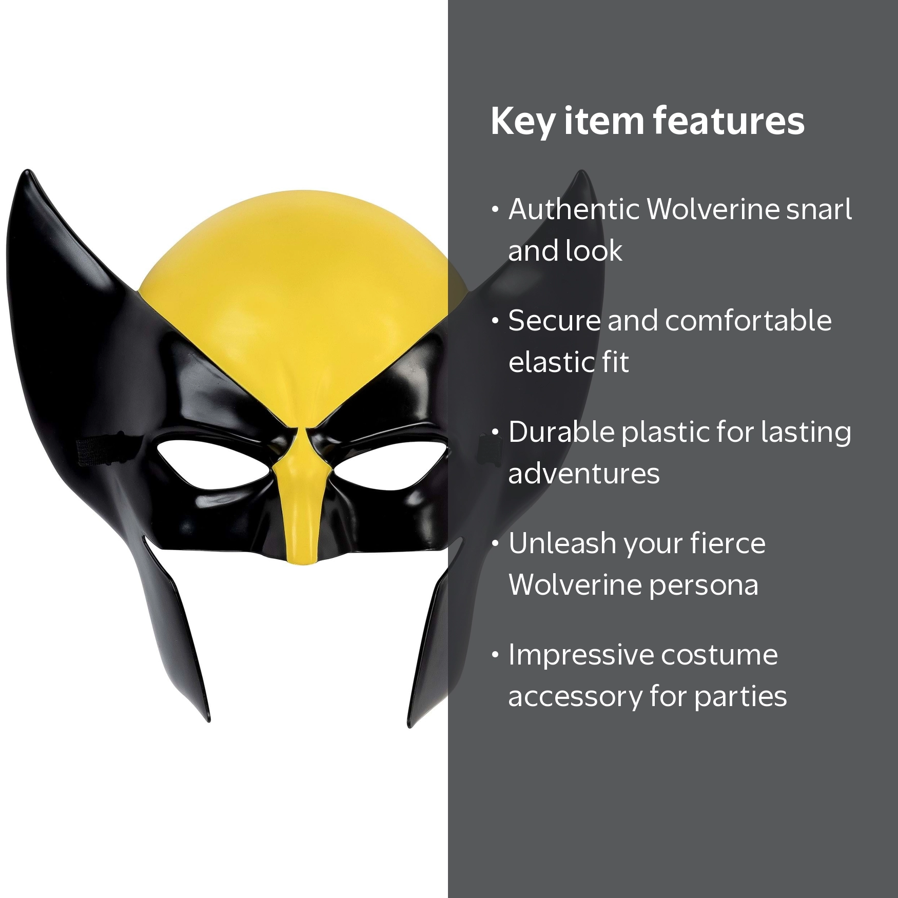 ウルヴァリン　マスク Jazwares, Wolverine Mask, Yellow, Adult, Unleash Your Inner Mutant
