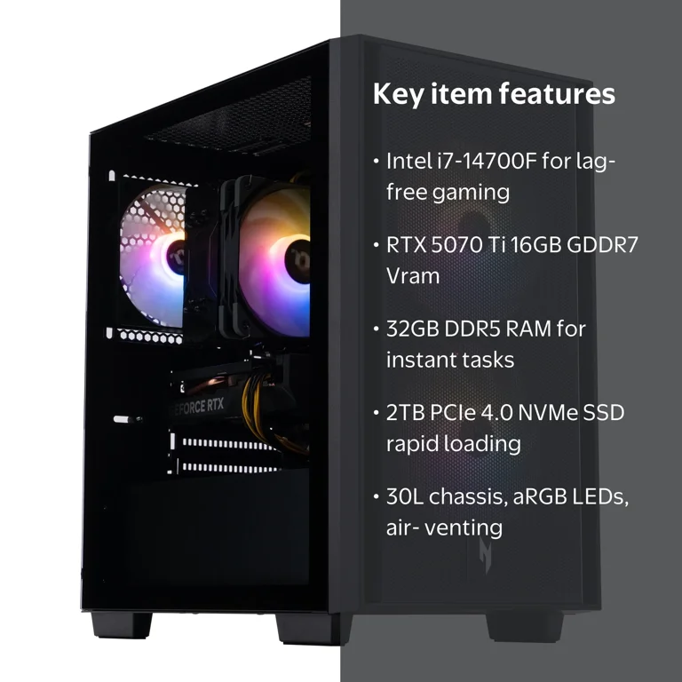 Acer Nitro 60 N60-640-UR25 Gaming Desktop, Intel Core i7-14700F