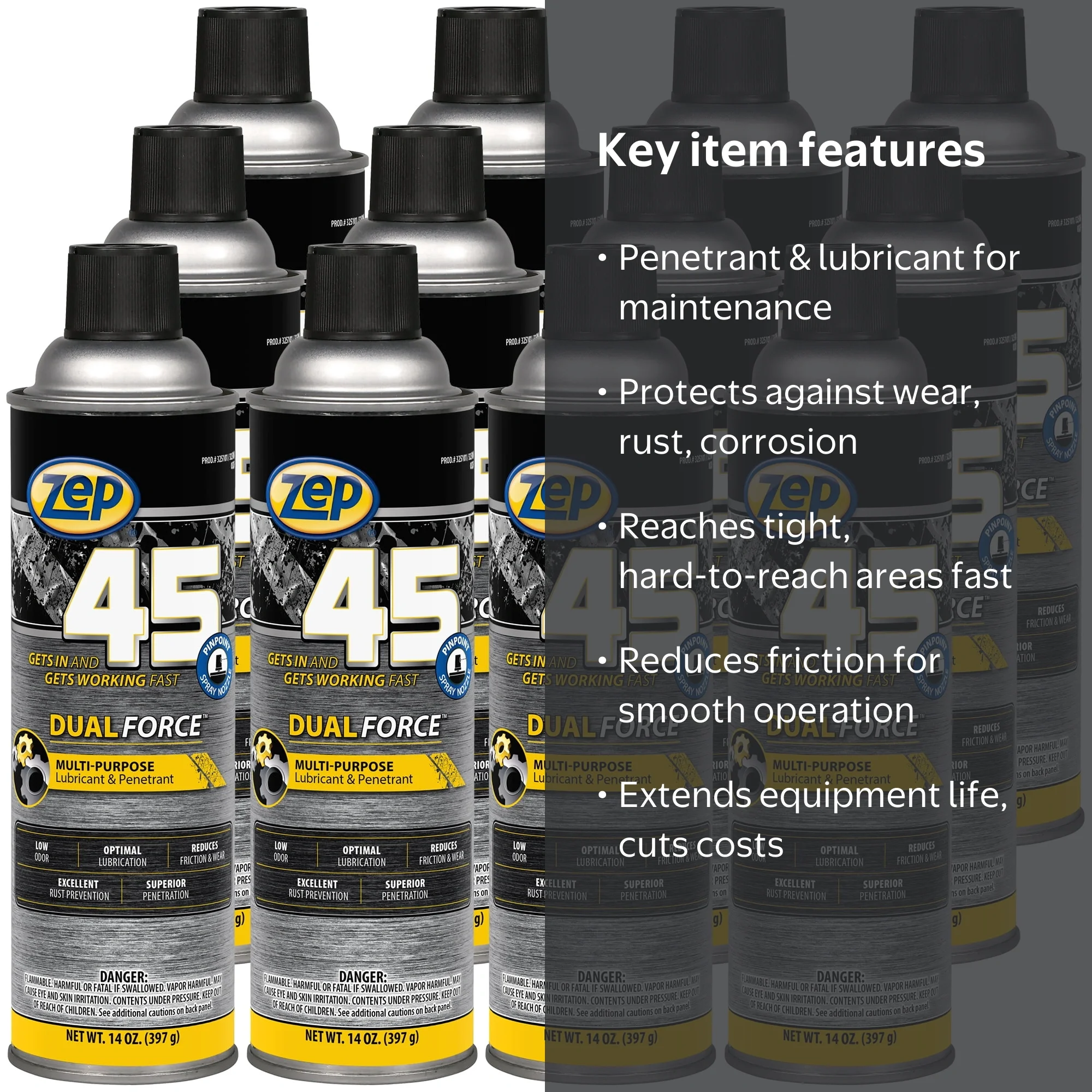 Zep 45 Dual Force Multi-Purpose Penetrant and Lubricant - 14 oz