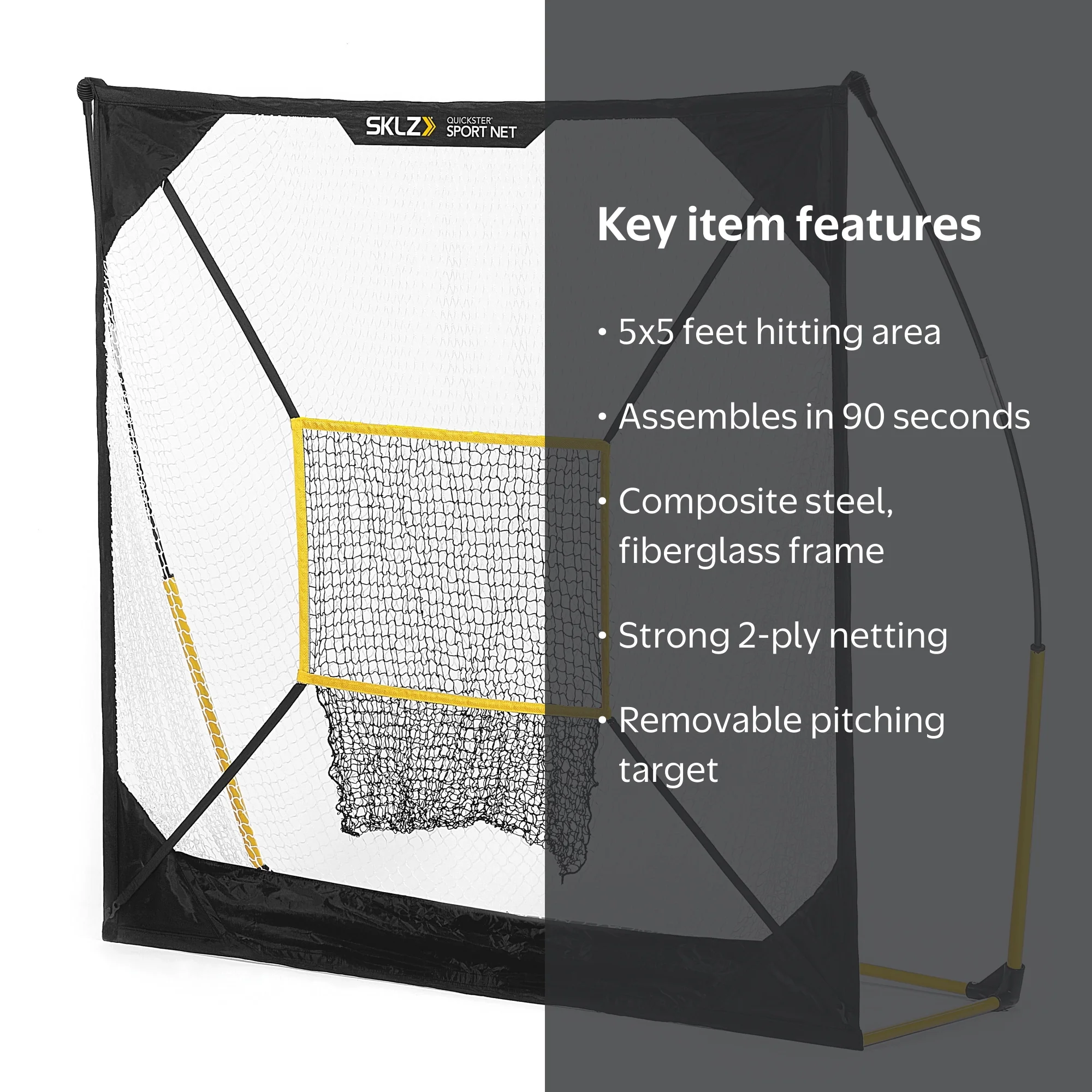 SKLZ Quickster Baseball & Softball Portable Hitting Net with