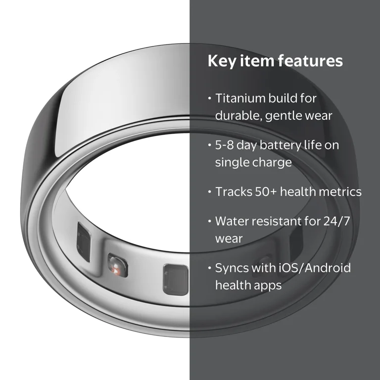 健康アクセサリー Oura Ring 4 Size7 Rose Gold Oura Ring 4, Silver, Size 14, Smart Wearable, Sleep, Fitness